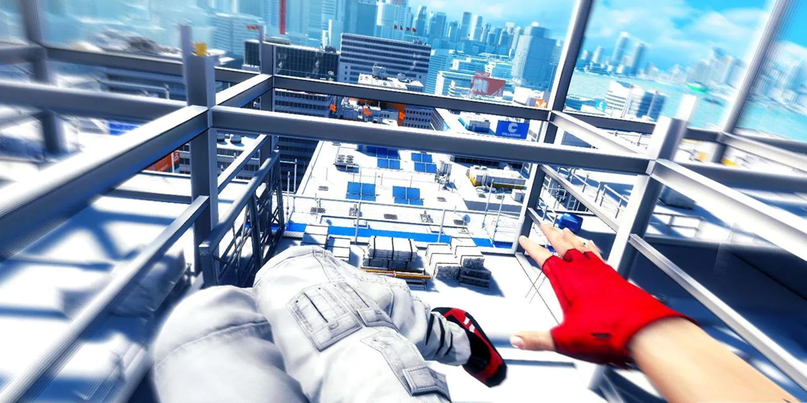 Cảnh trong game Mirror's Edge, một ví dụ về tựa game cũ được NVIDIA hỗ trợ tốt trước đây.
