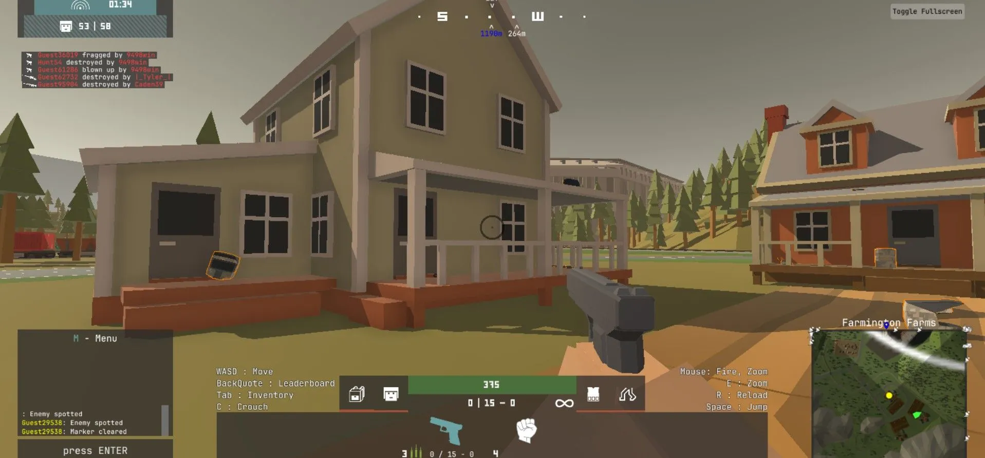 Cảnh trong game War Brokers, game chiến tranh FPS nhiều người chơi trên trình duyệt.