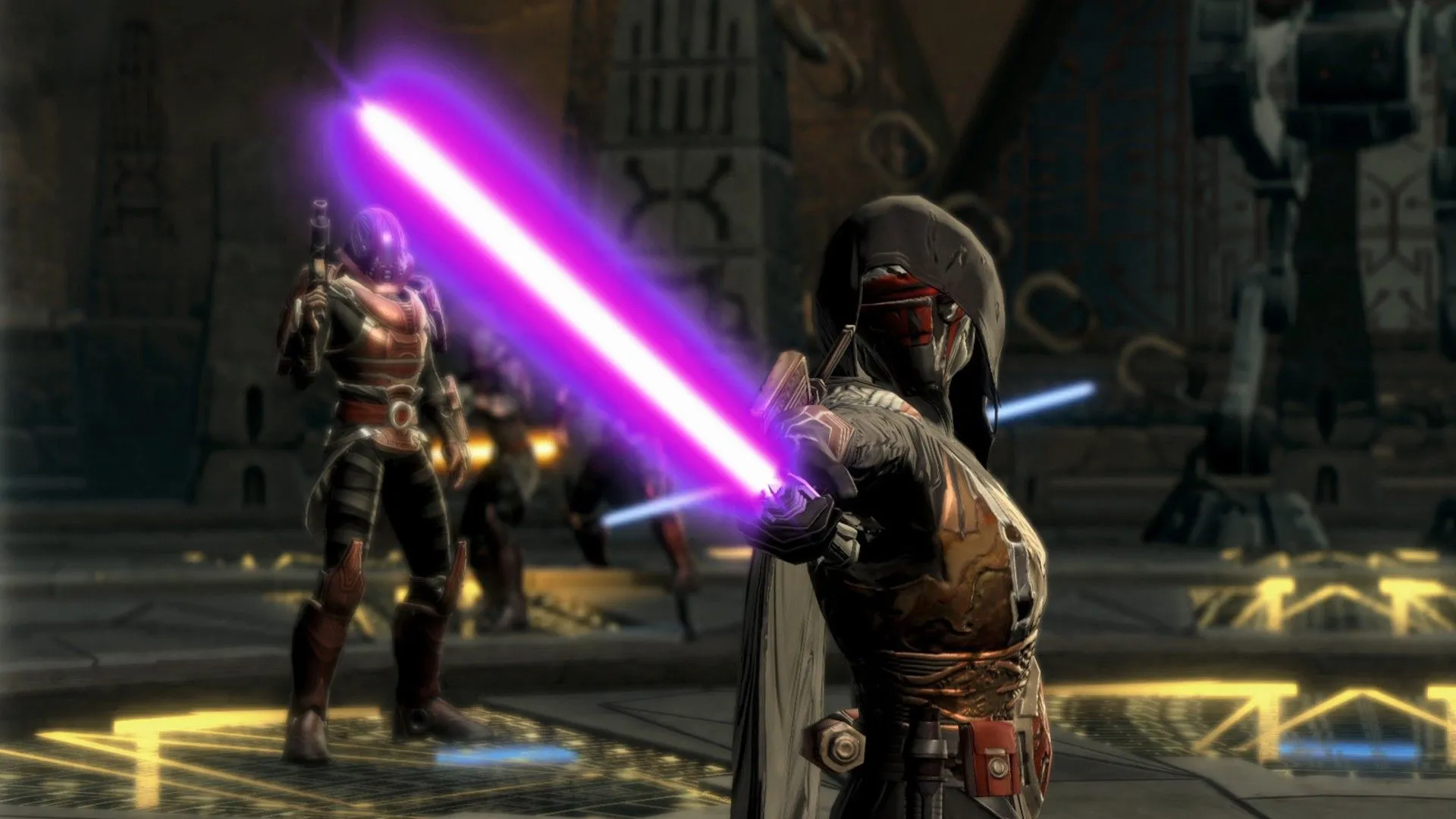 Darth Revan đối mặt người chơi, tượng trưng cho chiều sâu cốt truyện và lựa chọn trong Star Wars: The Old Republic