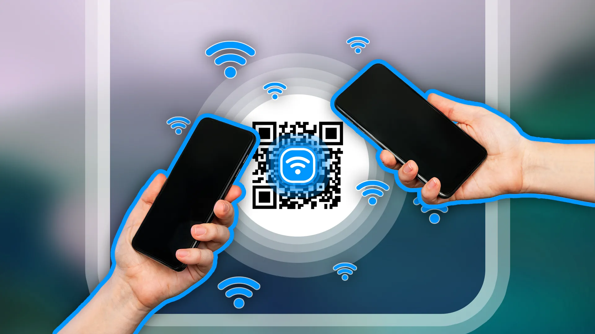 Điện thoại Android đang quét mã QR để kết nối Wi-Fi hoặc truy cập thông tin nhanh chóng