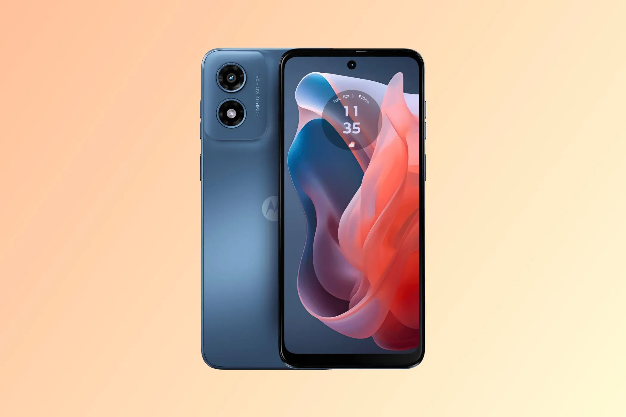 Điện thoại Motorola Moto G Play 2024 màu xanh lá cây với màn hình hiển thị