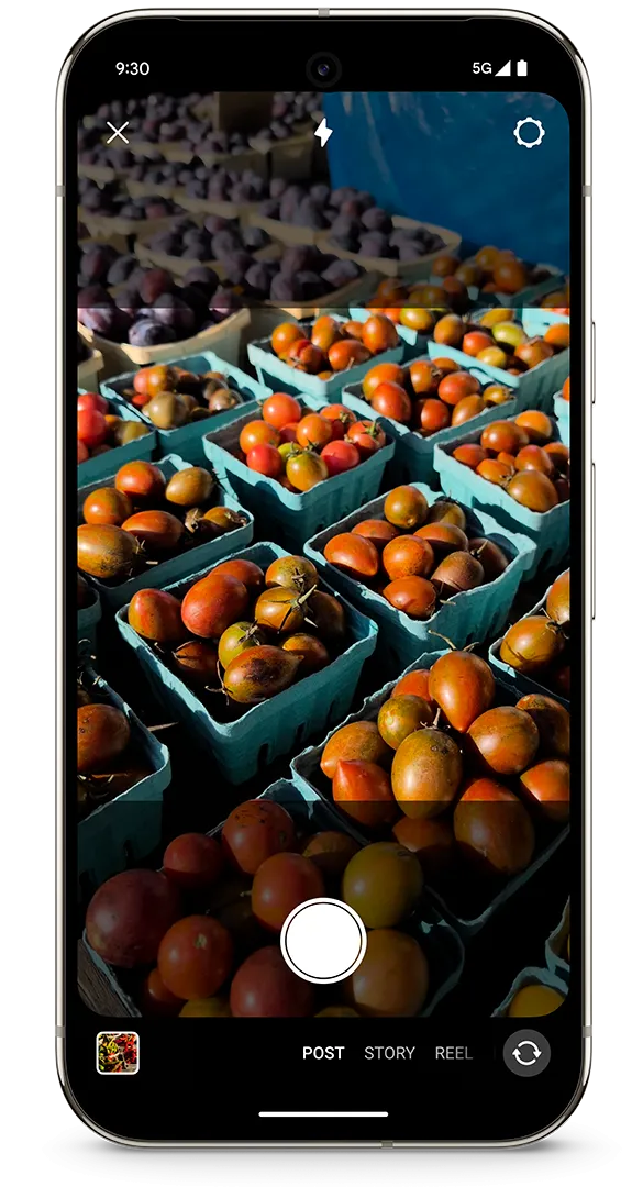Điện thoại Pixel chụp ảnh với Ultra HDR trên Instagram, minh họa khả năng của công nghệ HDR trên smartphone hiện đại.