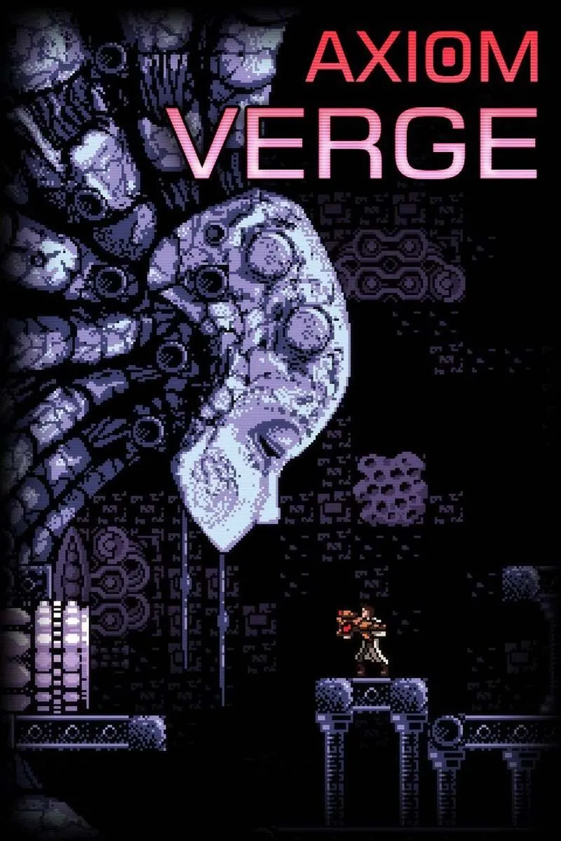 Gameplay Axiom Verge với đồ họa pixel cổ điển và môi trường khoa học viễn tưởng u ám