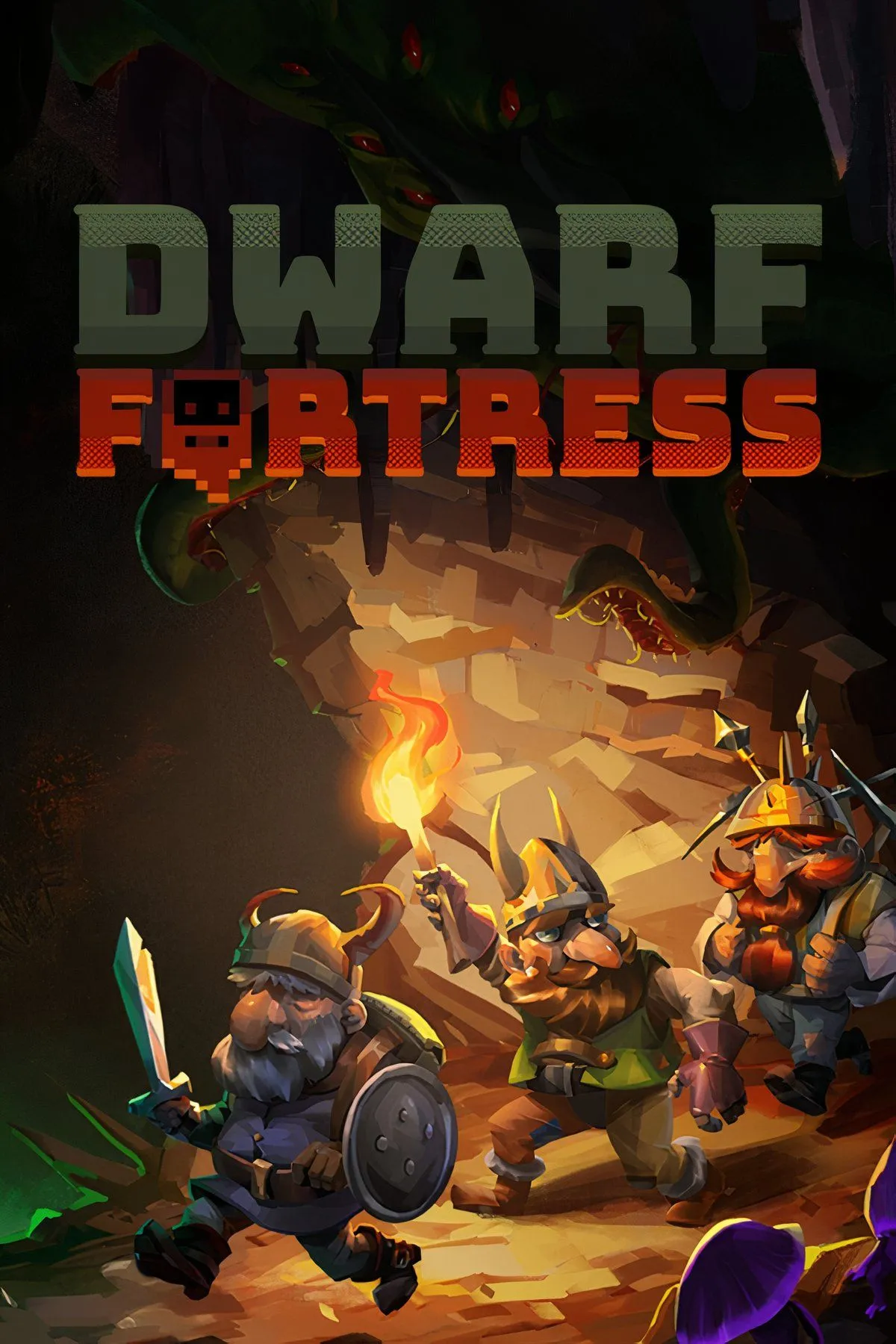 Giao diện đồ họa ASCII của Dwarf Fortress hiển thị một pháo đài người lùn