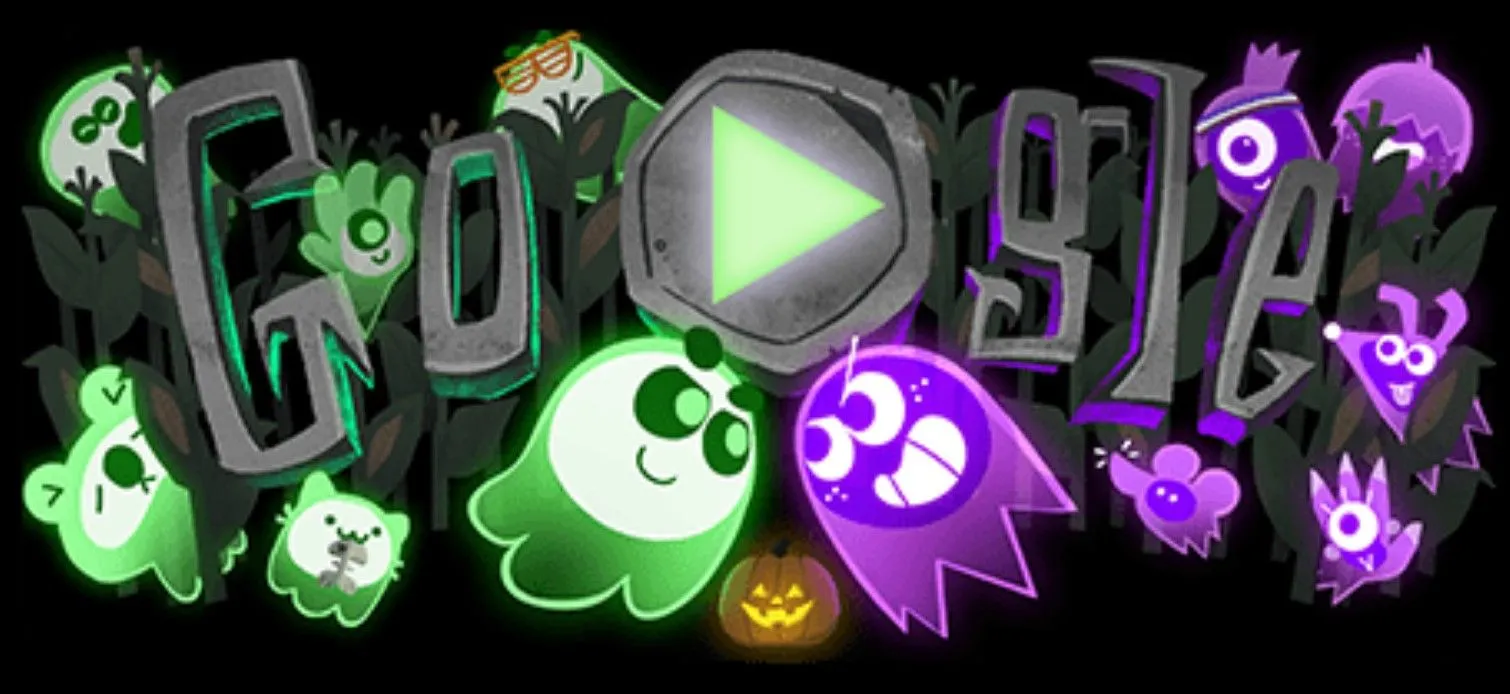 Giao diện game The Great Ghoul Duel, một game nhiều người chơi trên Google.