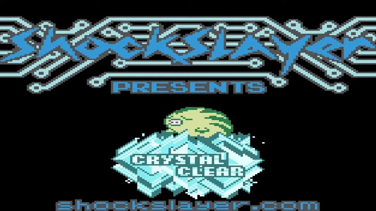 Giao diện màn hình chính của Pokémon Crystal Clear, nhấn mạnh logo và phong cách nghệ thuật retro.