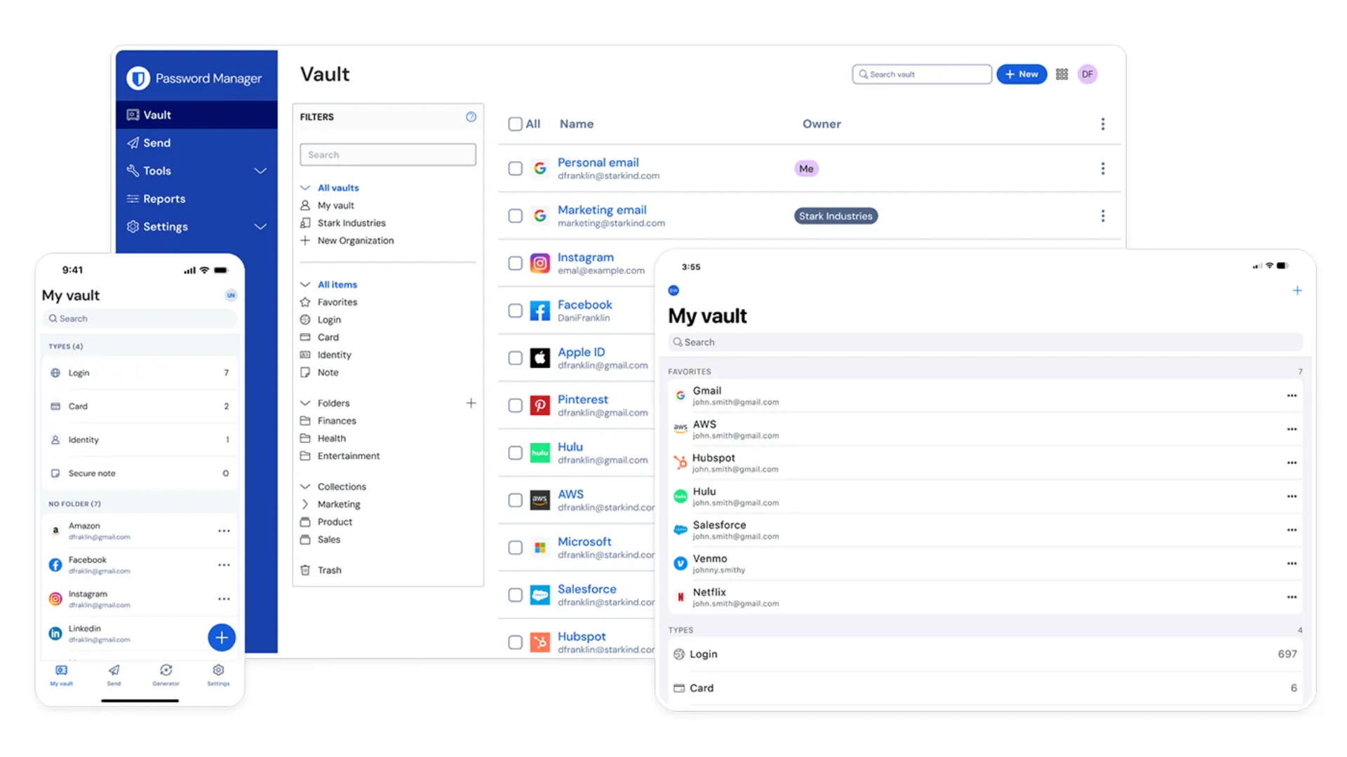 Giao diện quản lý mật khẩu Bitwarden trên macOS, hiển thị các mục lưu trữ an toàn.
