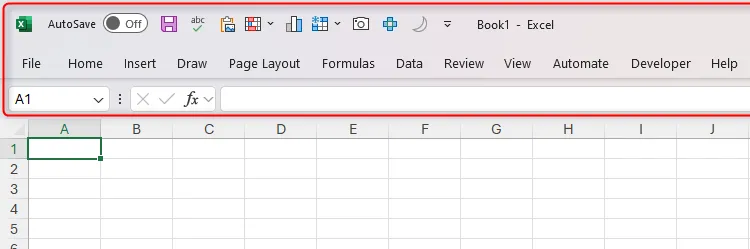 Giao diện Ribbon thu gọn trong Microsoft Excel tối ưu không gian làm việc trên bảng tính