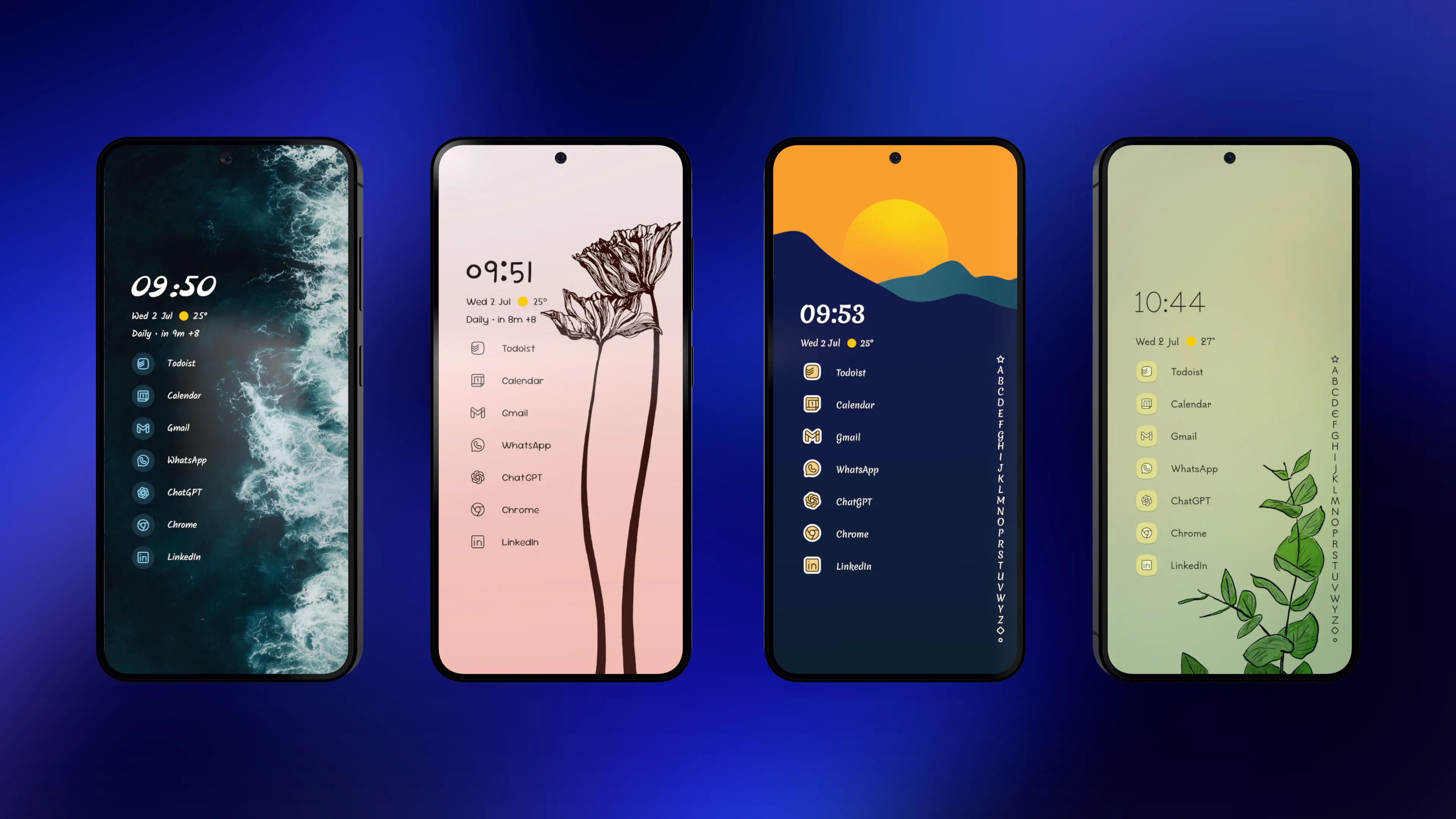Giao diện ứng dụng Niagara Launcher hiển thị bộ sưu tập chủ đề mới