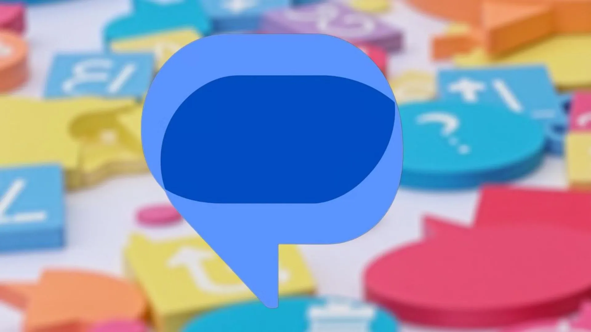 Google Messages logo với màu tùy chỉnh trên nền gradient.