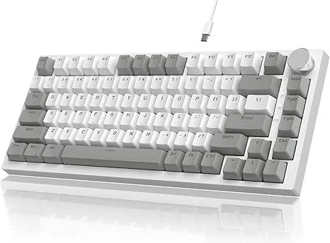 Hình ảnh cận cảnh bàn phím cơ Ajazz AK820 với thiết kế 75% và núm xoay
