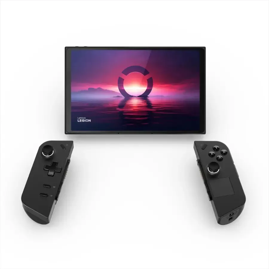 Hình ảnh cận cảnh máy chơi game cầm tay Lenovo Legion Go, minh họa thiết bị sử dụng trong bài viết.