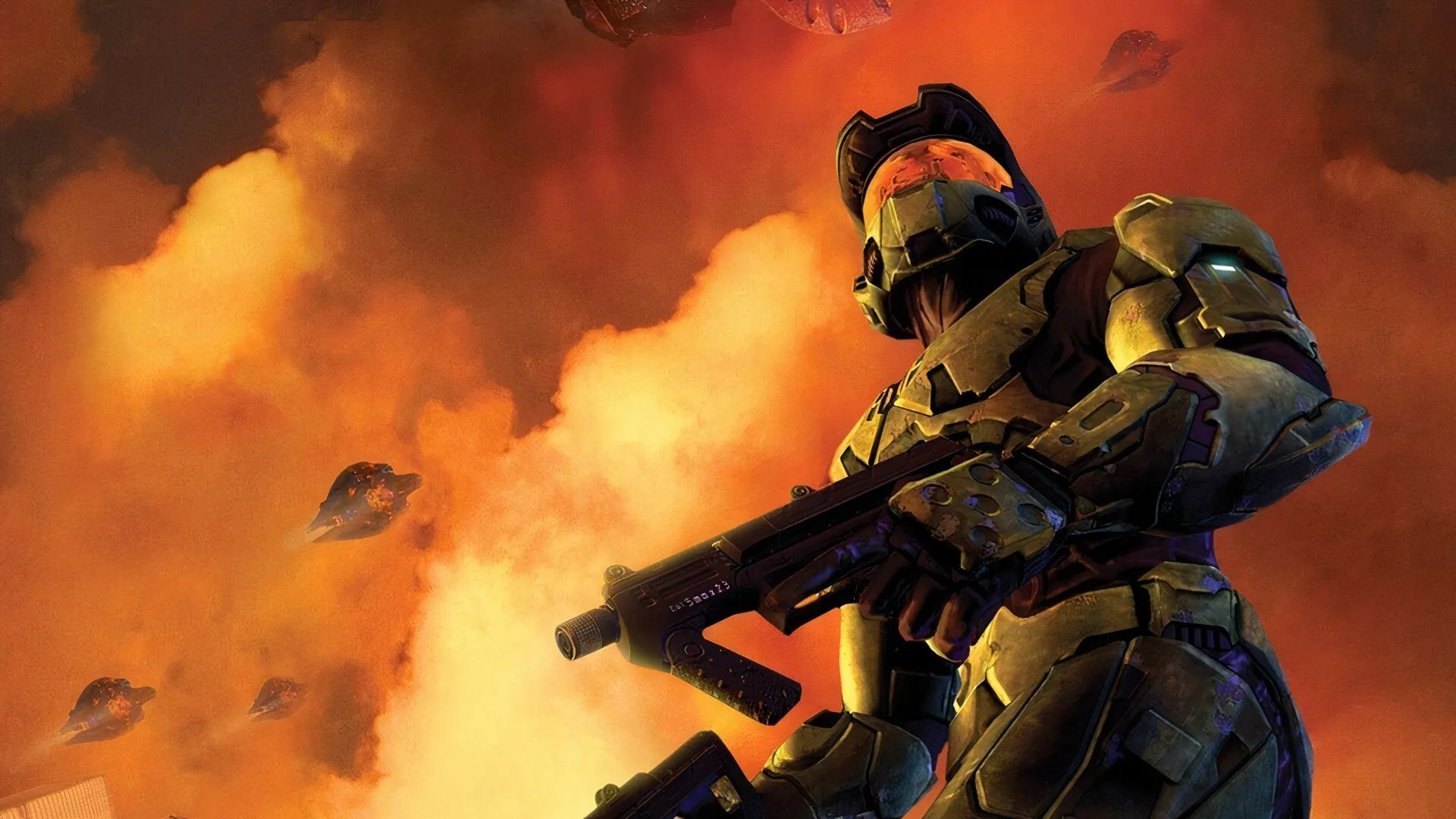 Hình ảnh Master Chief trong game Halo 2, biểu tượng của Xbox và ngành game truyền thống