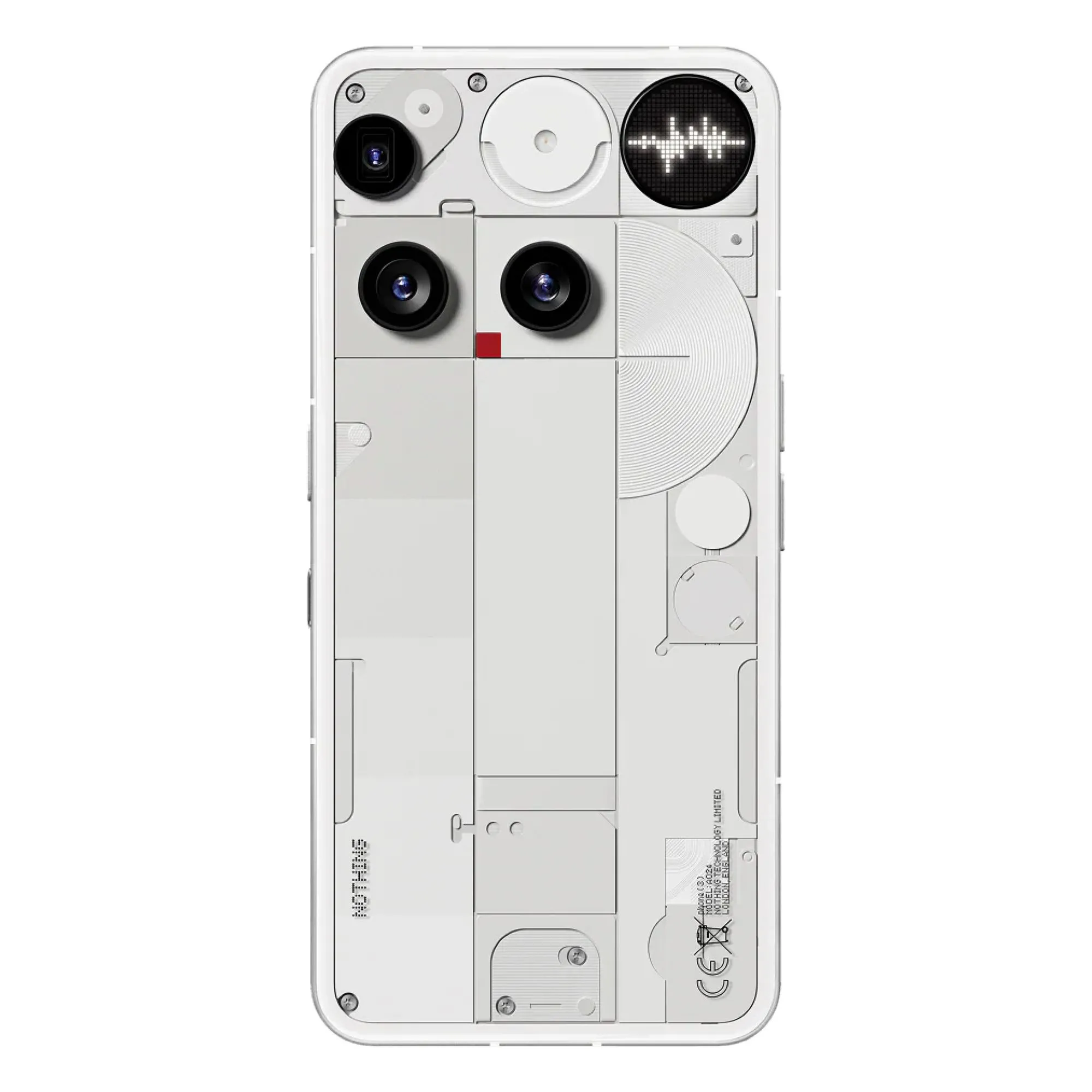 Hình ảnh mặt lưng Nothing Phone (3) với giao diện Glyph Matrix độc đáo