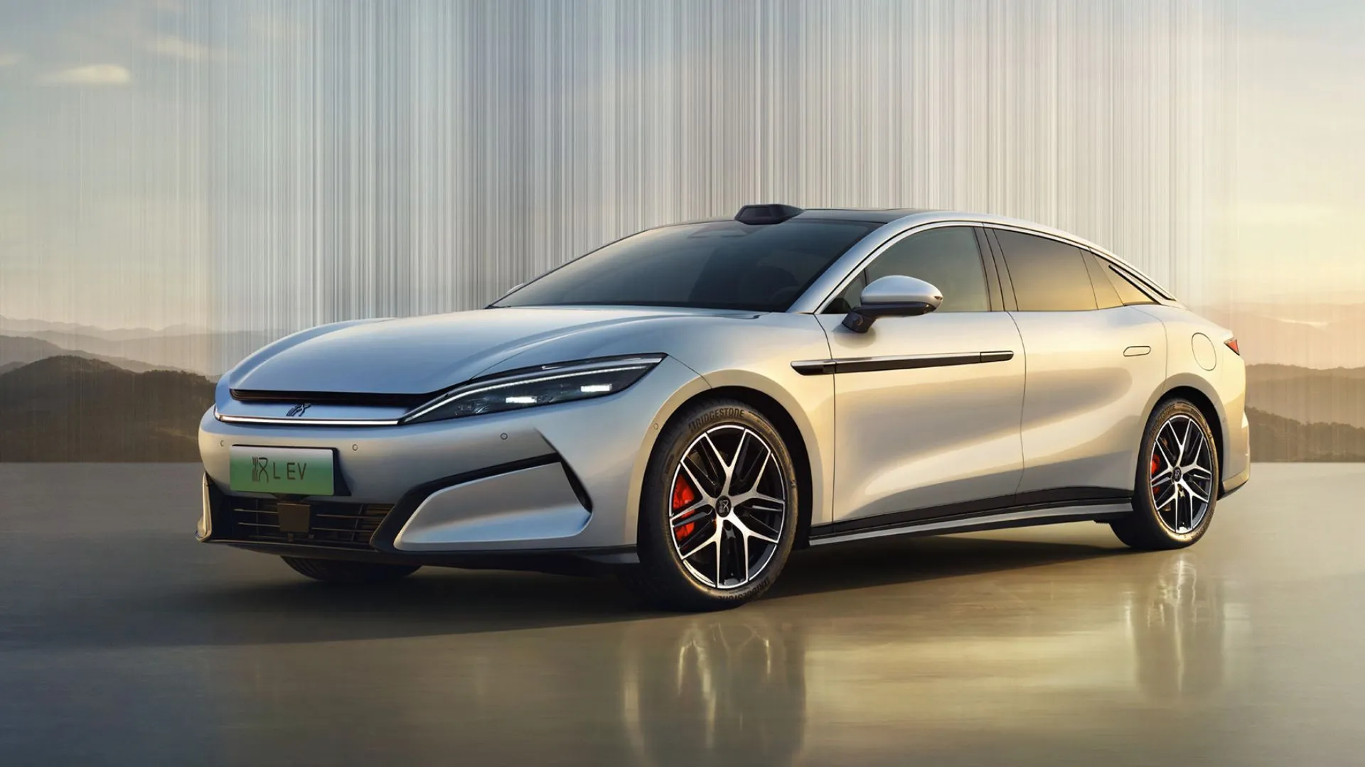 Hình ảnh một chiếc xe BYD Han EV màu trắng, minh họa sản phẩm xe điện của hãng.