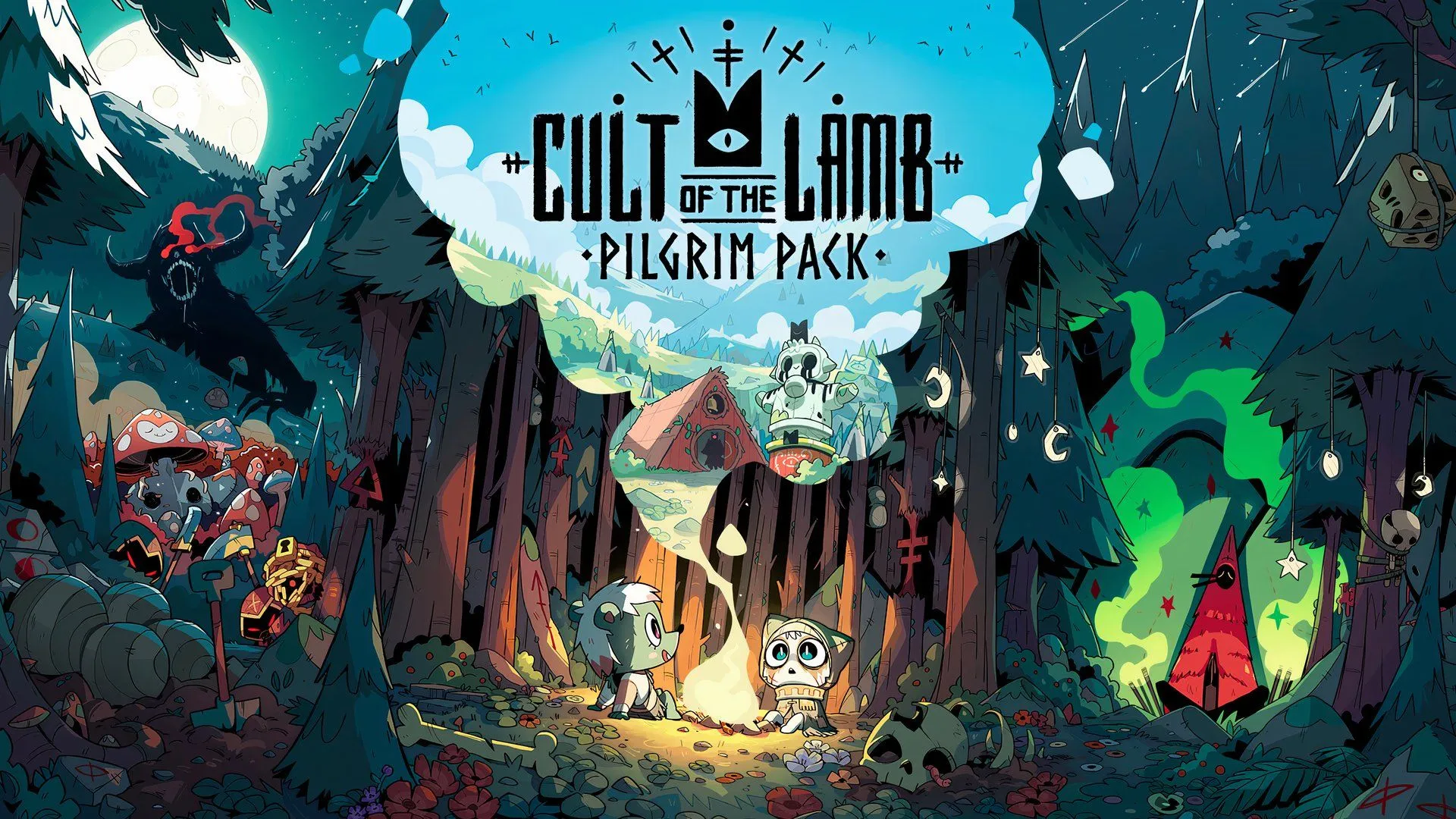 Hình ảnh quảng bá cho game Cult of the Lamb, tựa game indie thành công nhất của Devolver Digital