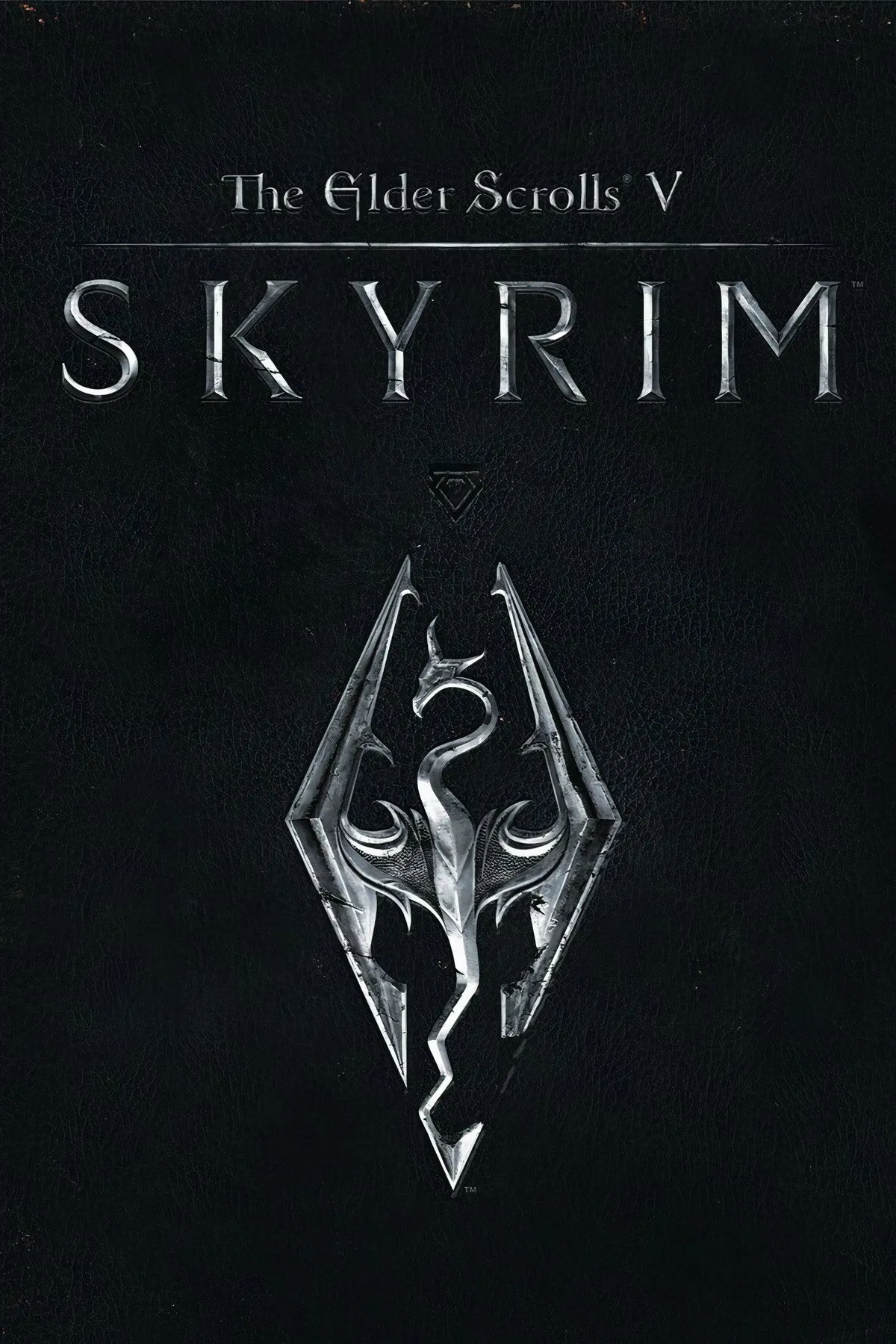 Hình ảnh quảng bá The Elder Scrolls V: Skyrim với các nhân vật và logo game