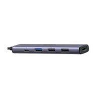 Hub USB-C UGREEN Revodok 105 5-trong-1 màu xám, cung cấp các cổng kết nối cần thiết cho MacBook.