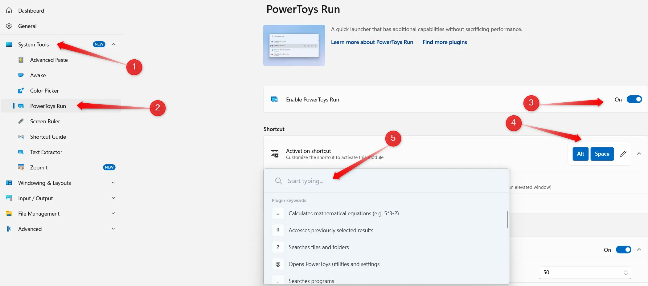 Kích hoạt và sử dụng PowerToys Run trong ứng dụng PowerToys trên Windows giúp truy cập nhanh ứng dụng.