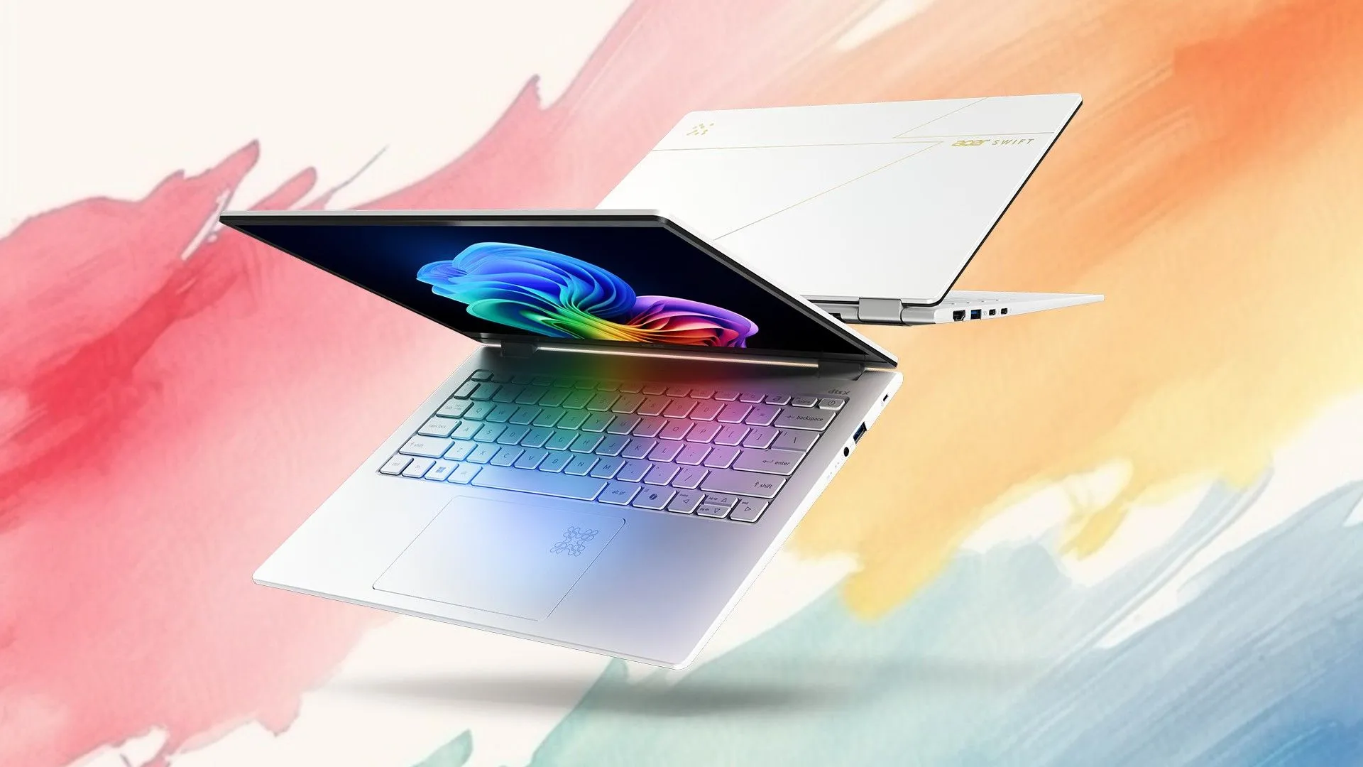 Laptop Acer Swift Edge 14 AI với màn hình OLED 3K rực rỡ và thiết kế mỏng nhẹ, hướng đến hiệu suất làm việc.