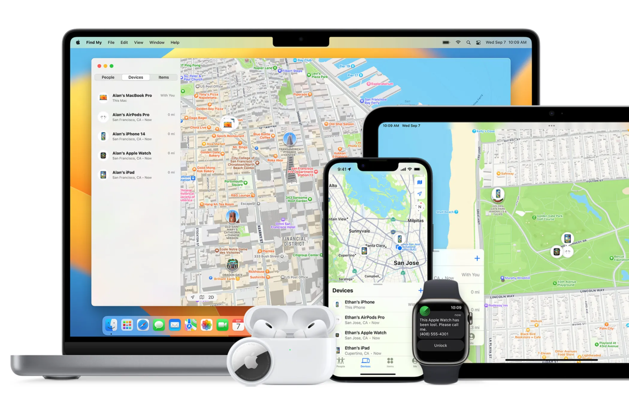Logo Apple với chức năng Find My