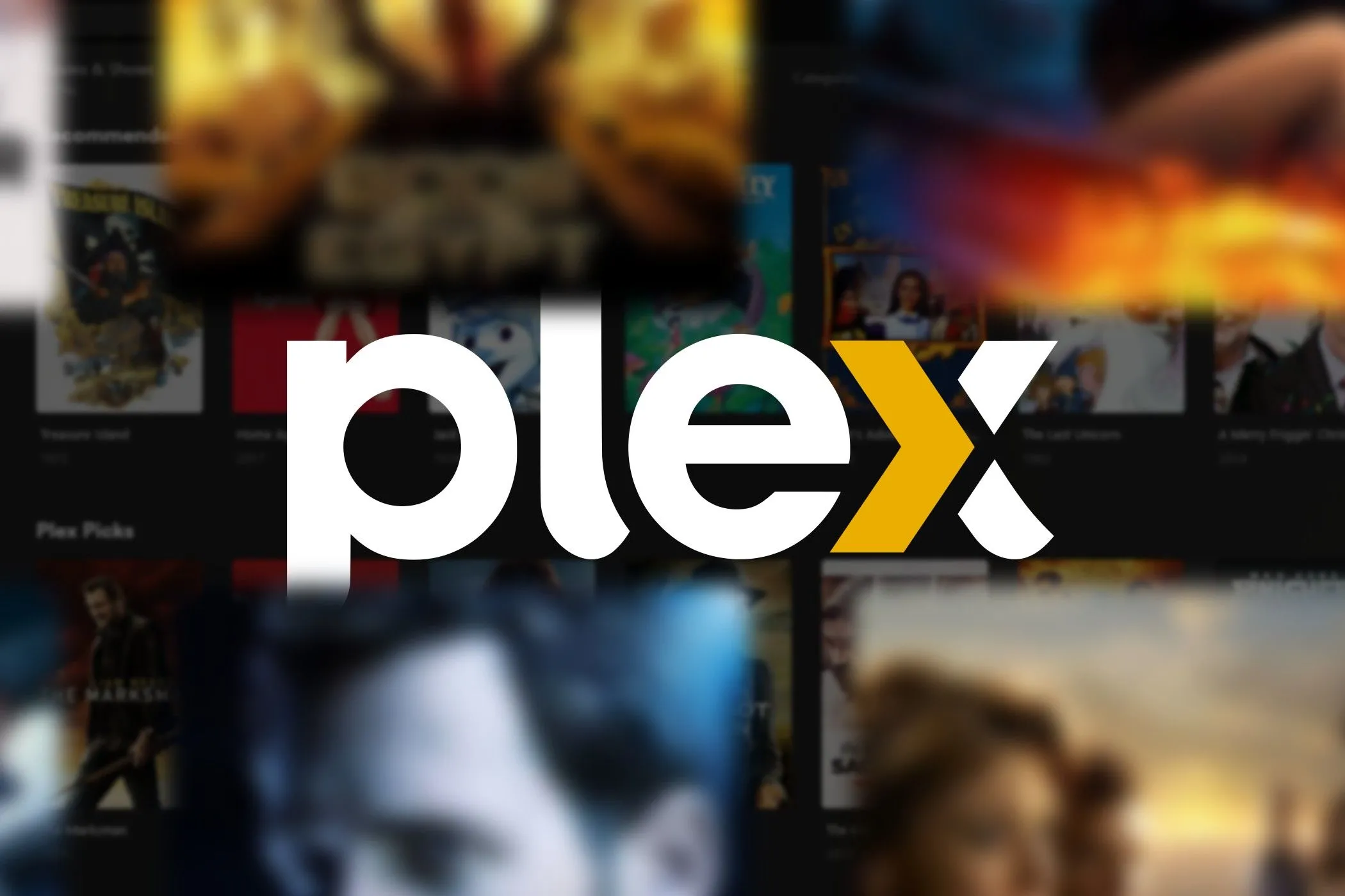 Logo của dịch vụ Plex, thể hiện sự nhận diện thương hiệu.