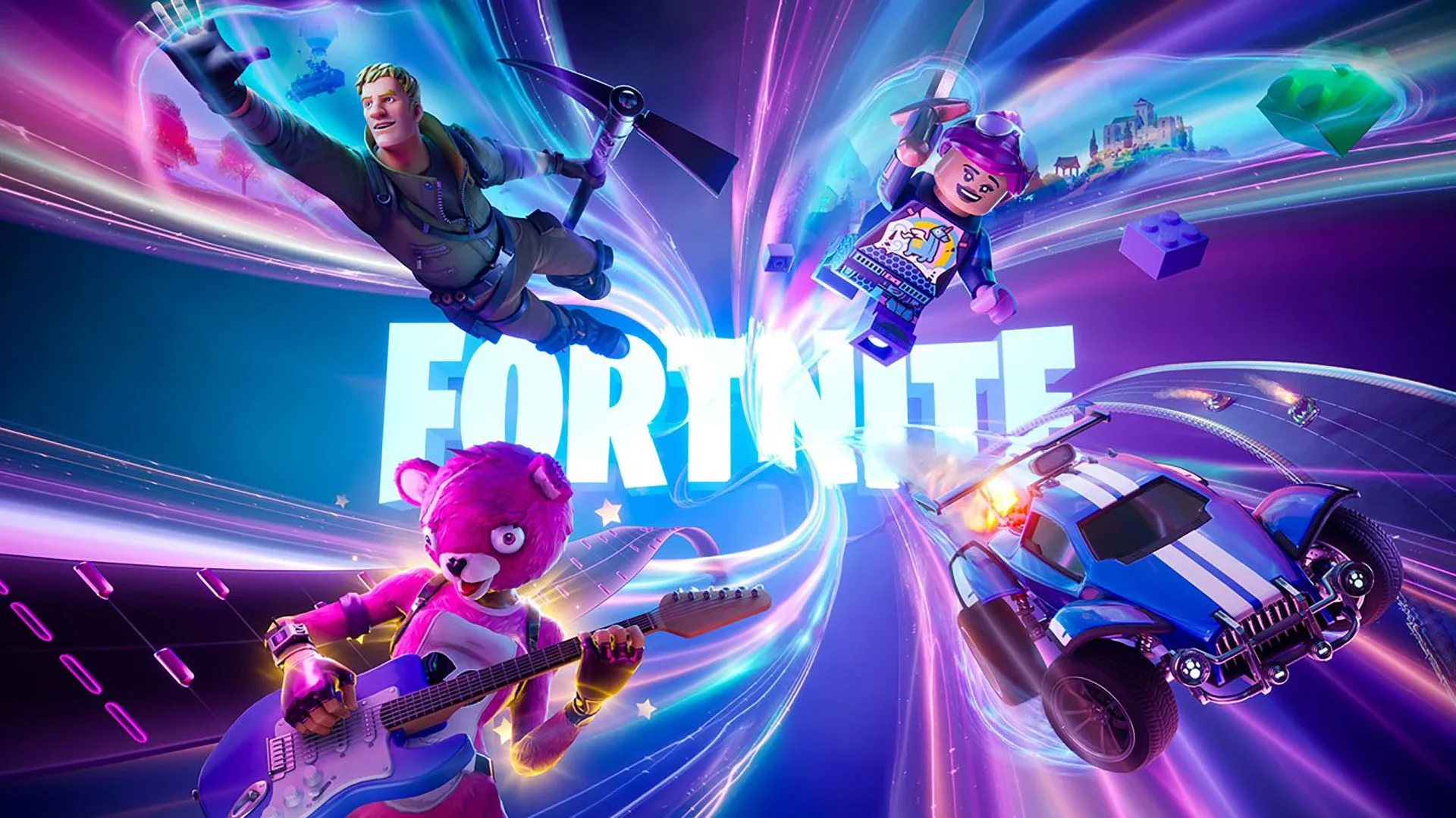 Logo Fortnite và các nhân vật game, biểu tượng của nền kinh tế sáng tạo thành công