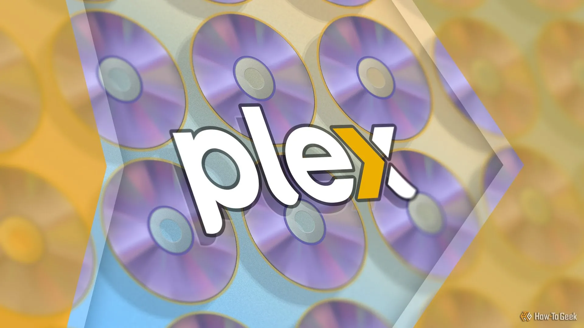 Logo Plex trước nền đĩa Blu-ray, minh họa nguồn nội dung chất lượng cao cho máy chủ media.