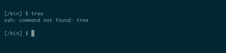 Lỗi &quot;command not found: tree&quot; trên Terminal macOS khi cố gắng sử dụng lệnh tree mặc định