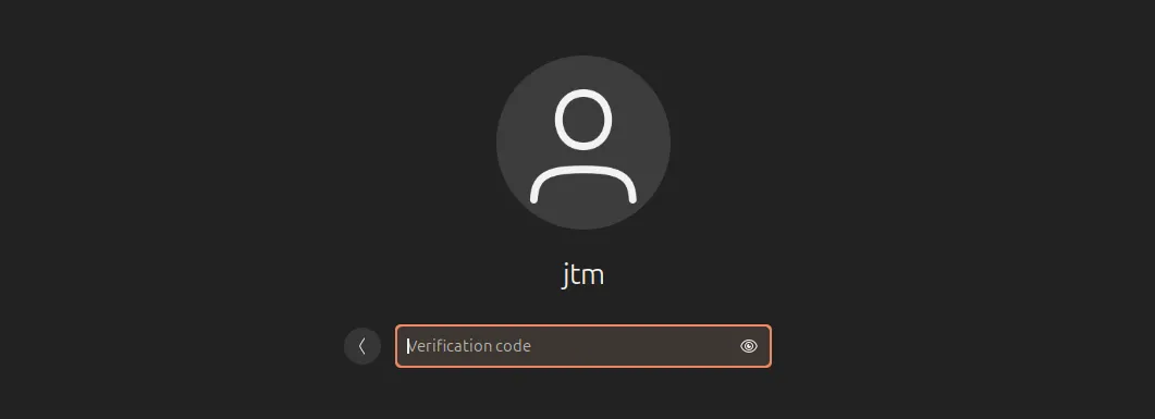 Màn hình đăng nhập Ubuntu yêu cầu nhập mã xác thực (authenticator code) trước khi nhập mật khẩu.