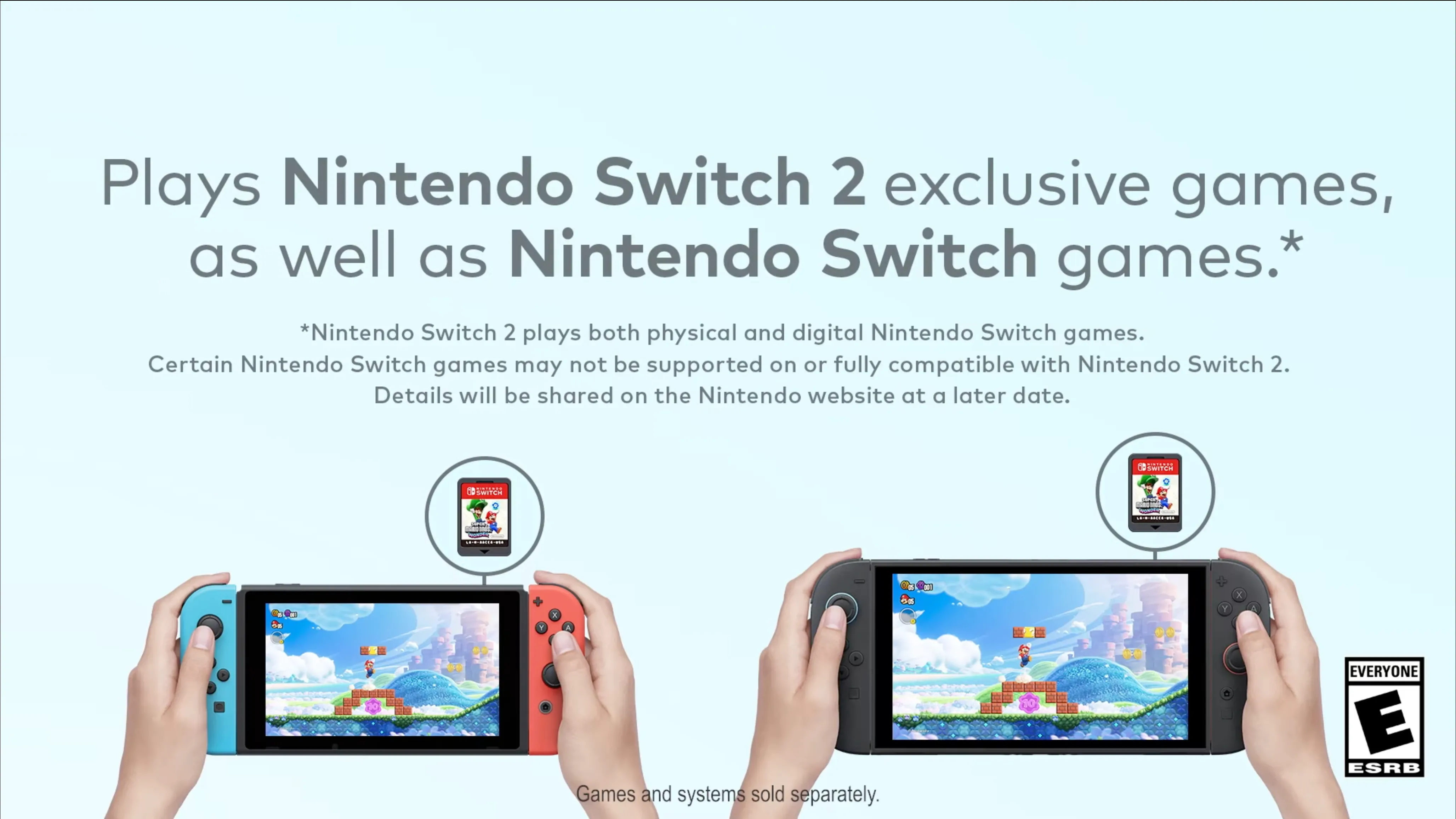 Máy chơi game Nintendo Switch 2 và Switch đời đầu đặt cạnh nhau để so sánh kích thước và thiết kế.