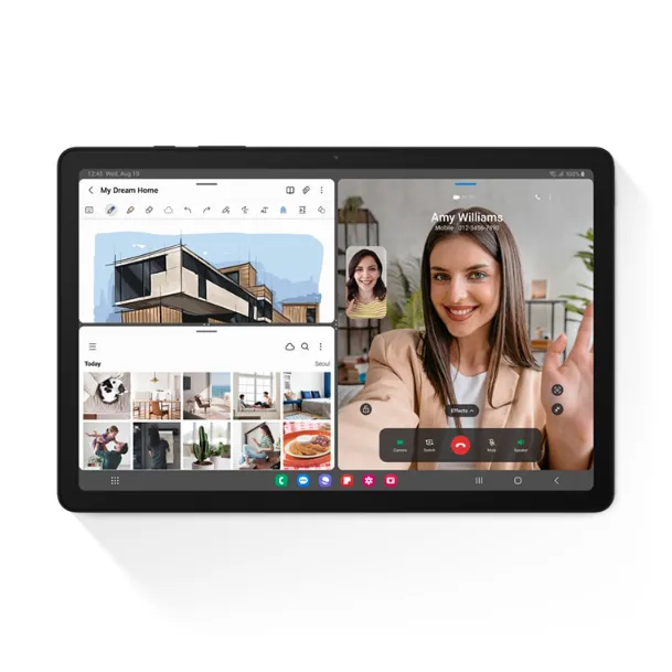 Máy tính bảng Samsung Galaxy Tab A9+ màu xám không gian.
