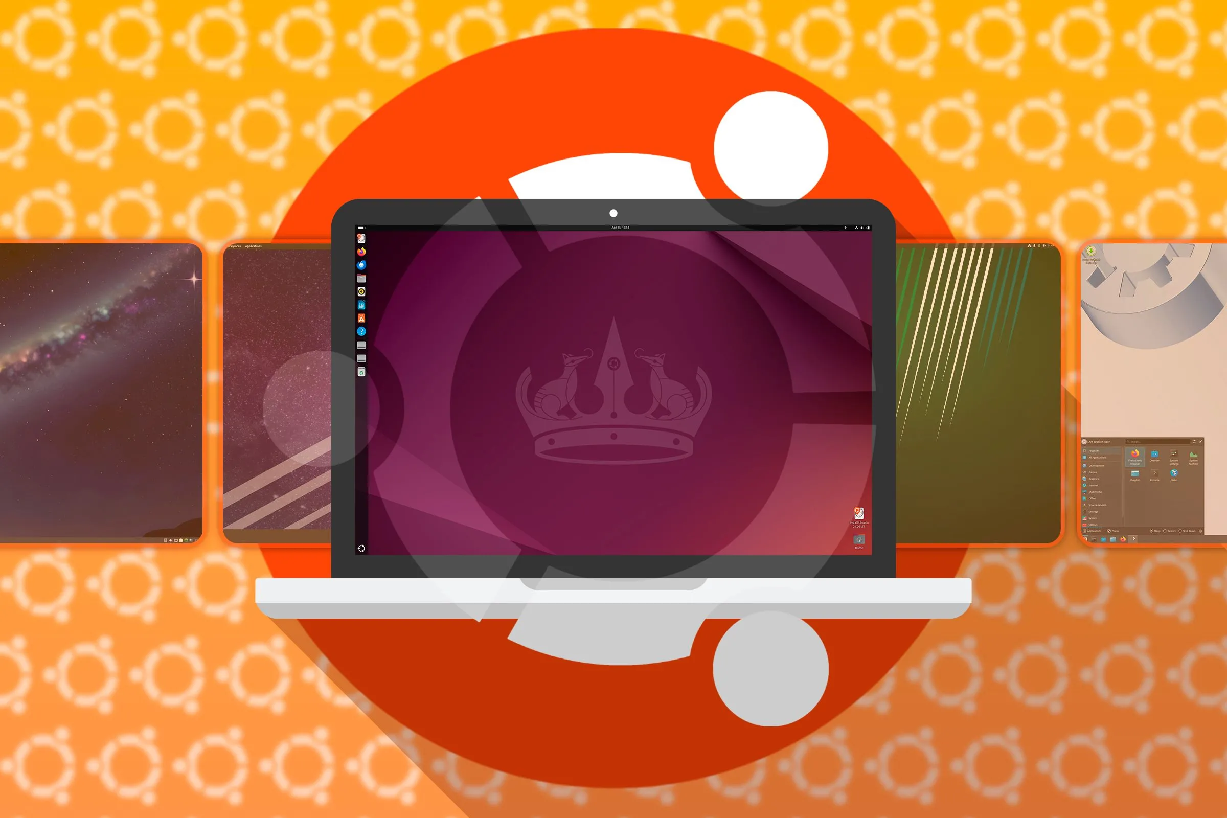 Máy tính xách tay hiển thị giao diện Ubuntu và các bản phân phối khác dựa trên Ubuntu