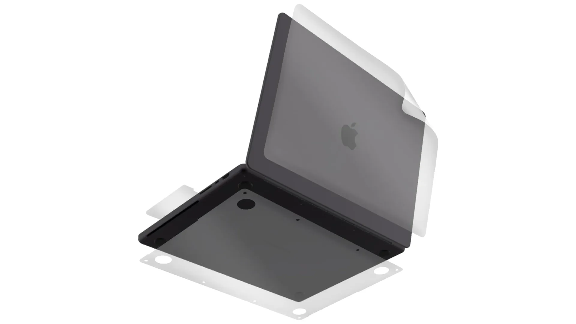 Miếng dán trong suốt cho MacBook, giúp chống trầy xước mà vẫn giữ nguyên thiết kế của máy.