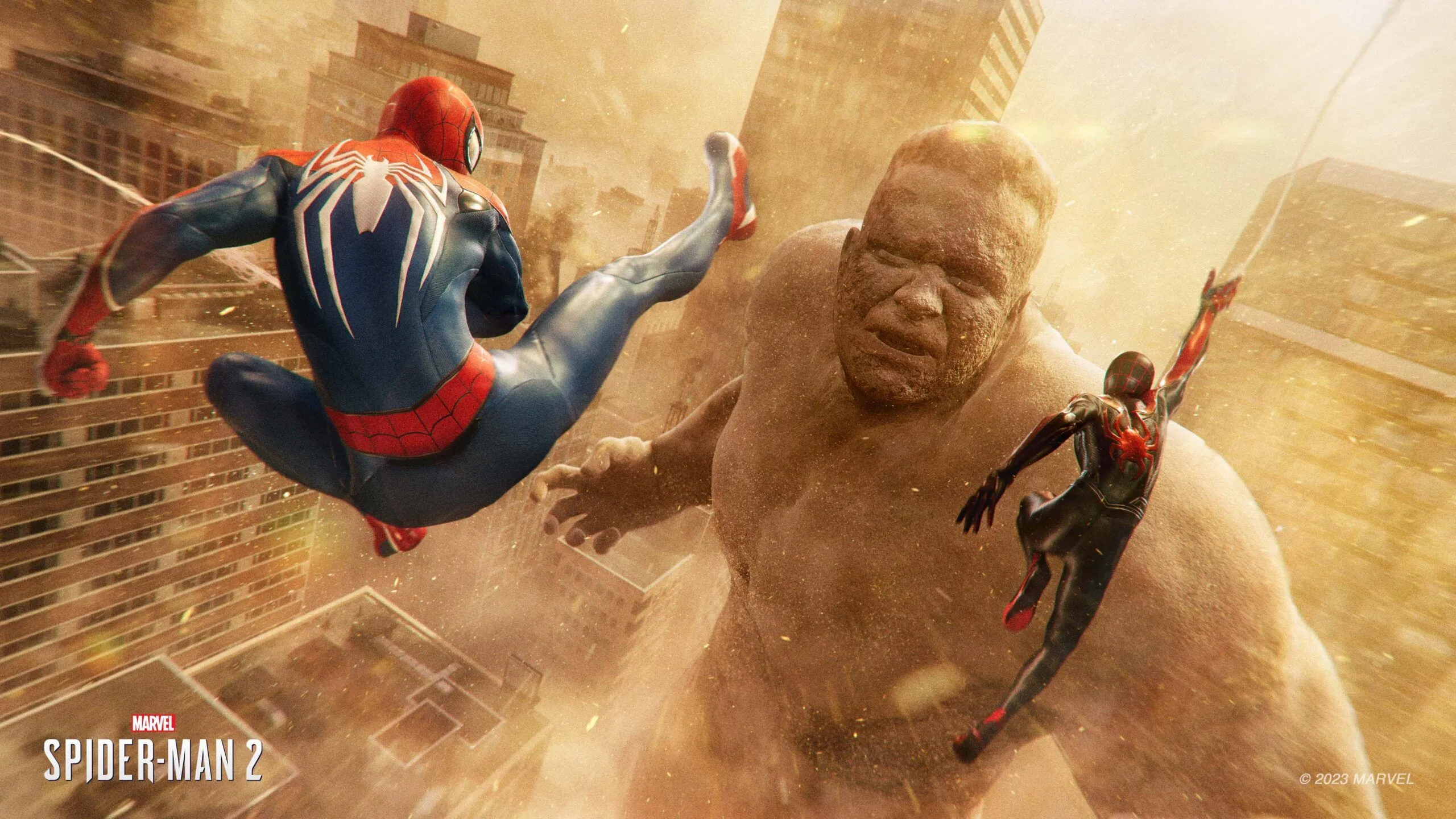 Miles Morales đang dùng sức mạnh điện sinh học để tấn công kẻ thù trong Marvel's Spider-Man 2