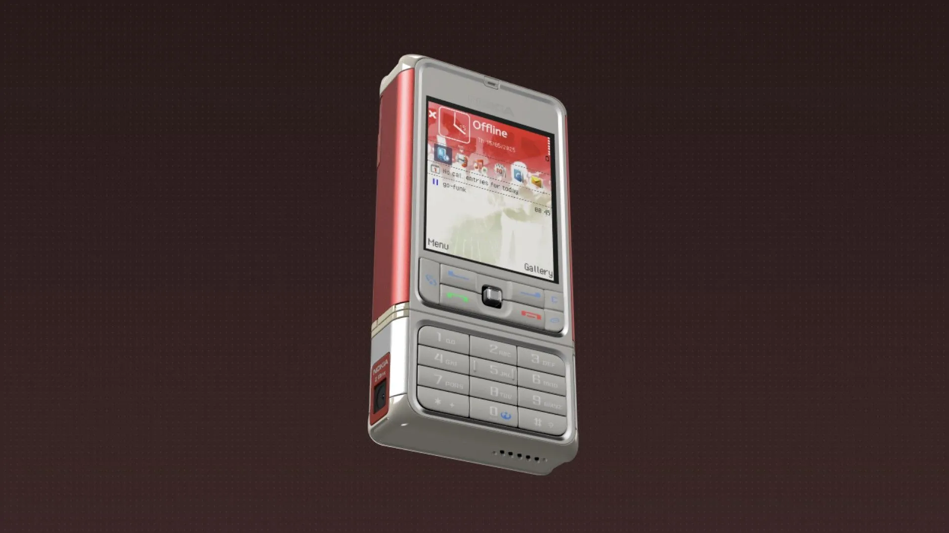 Mô hình 3D tương tác của điện thoại Nokia 3250 cổ điển, tái hiện lại thiết kế độc đáo.