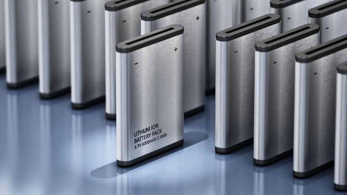 Một bộ pin lithium ion với một viên pin nổi bật