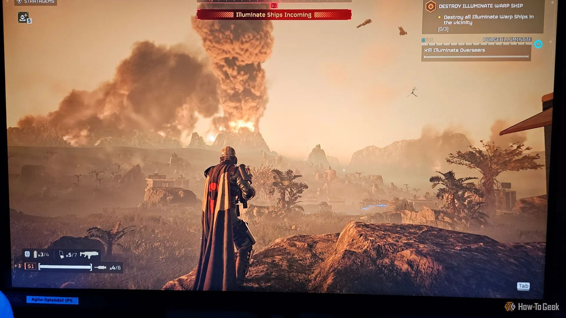 Một cảnh chơi game tối, chi tiết được hiển thị rõ ràng trên màn hình Acer Predator XB273K V5, nhờ công nghệ HDR-400.
