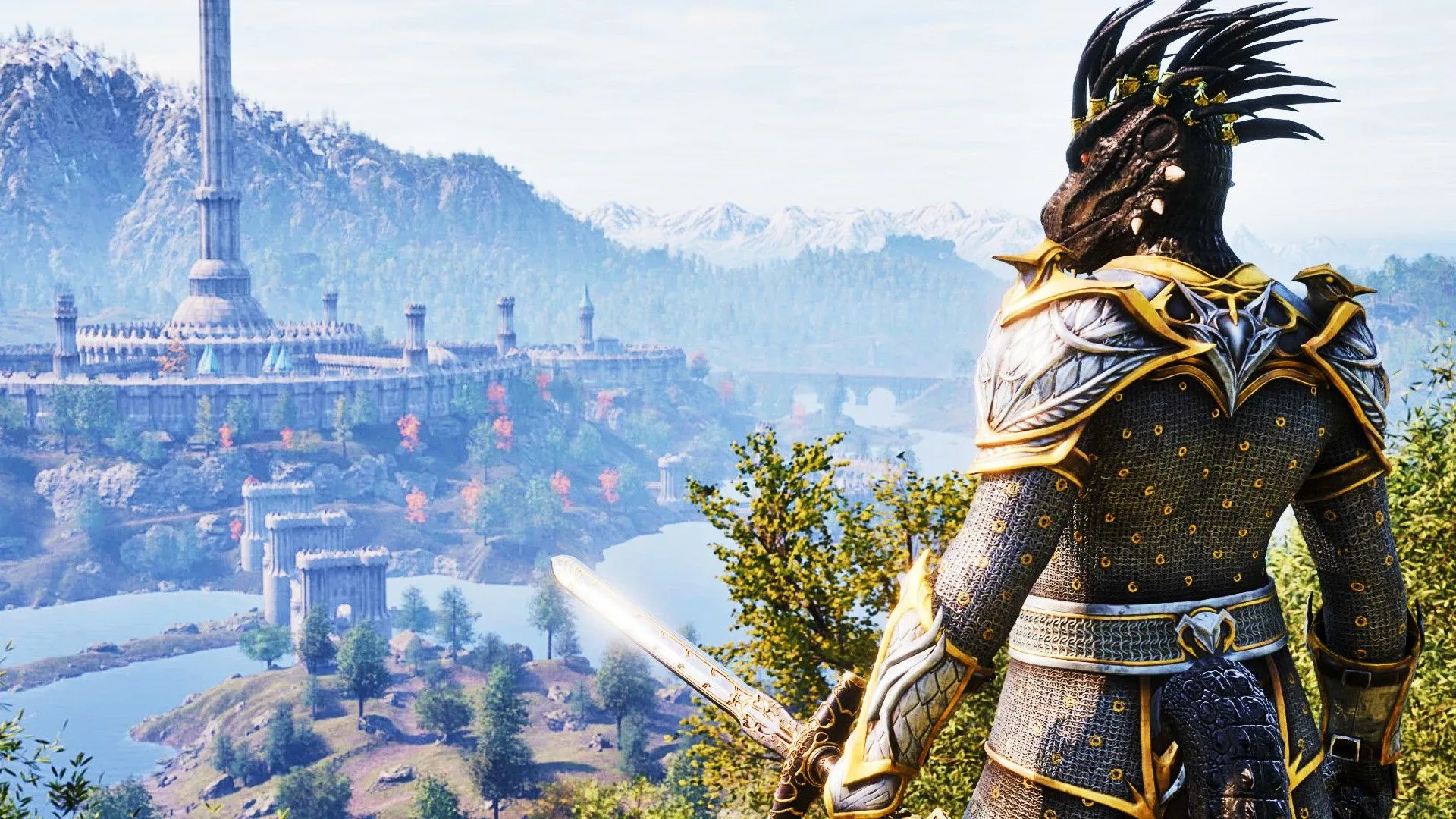 Một chiến binh Argonian tại Cố đô trong The Elder Scrolls IV: Oblivion Remastered