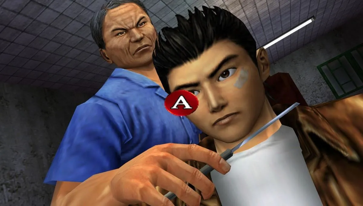 Một sự kiện Quick Time Event trong game Shenmue, tái hiện sống động khu phố Dobuita có thật tại Nhật Bản.