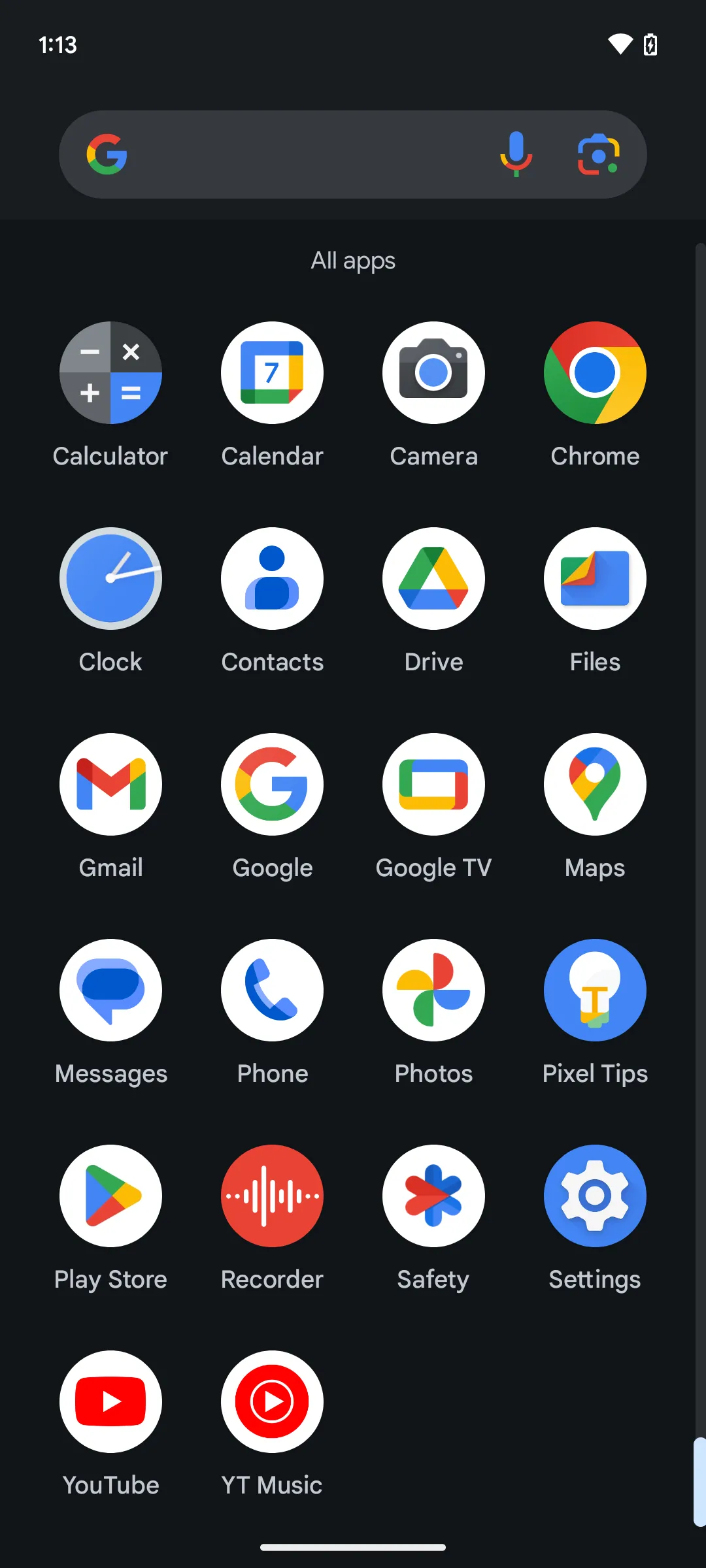 Ngăn kéo ứng dụng Android trên Pixel 7 cho thấy sự chiếm ưu thế của Google Apps