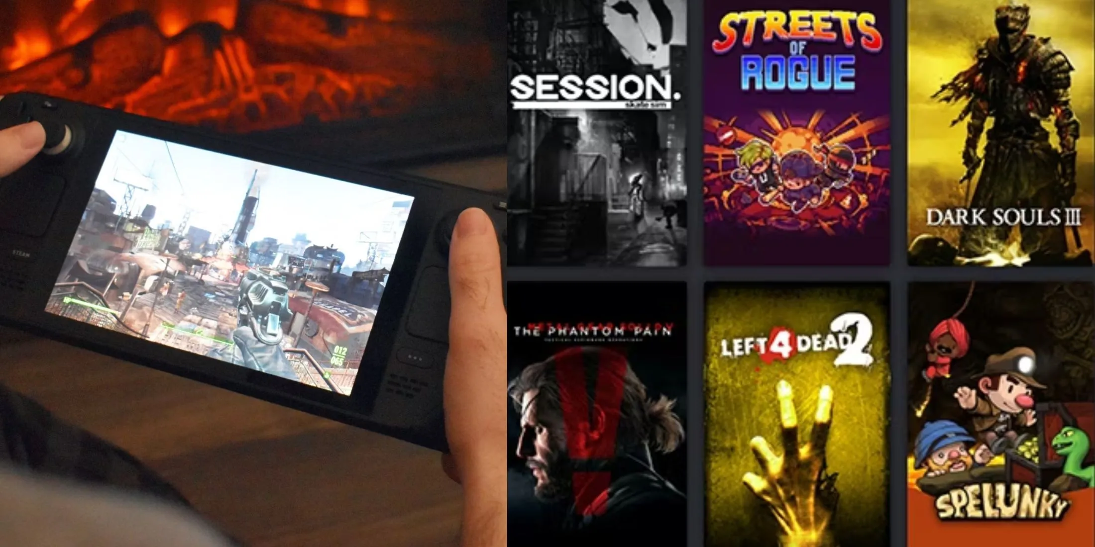 Người chơi tận hưởng Steam Deck của mình bên cạnh thư viện game Steam đã sẵn sàng cho chuyến đi