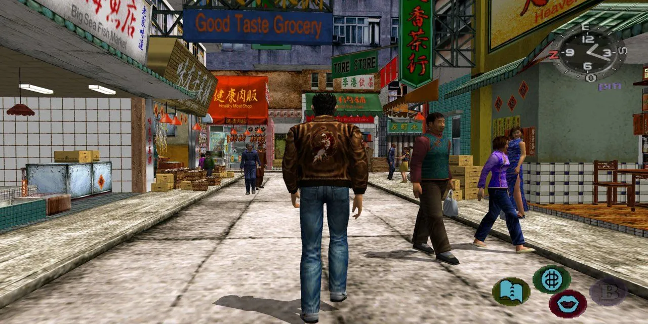 Nhân vật chính Ryo Hazuki trong tựa game Shenmue, một ví dụ điển hình về trải nghiệm game &quot;next-gen&quot; của thế hệ console thứ năm.