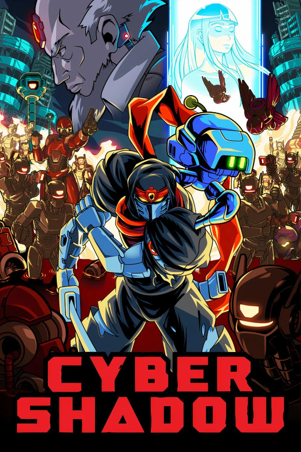 Nhân vật Cyber Shadow đang chiến đấu trong môi trường pixel đầy hành động, gợi nhớ Ninja Gaiden