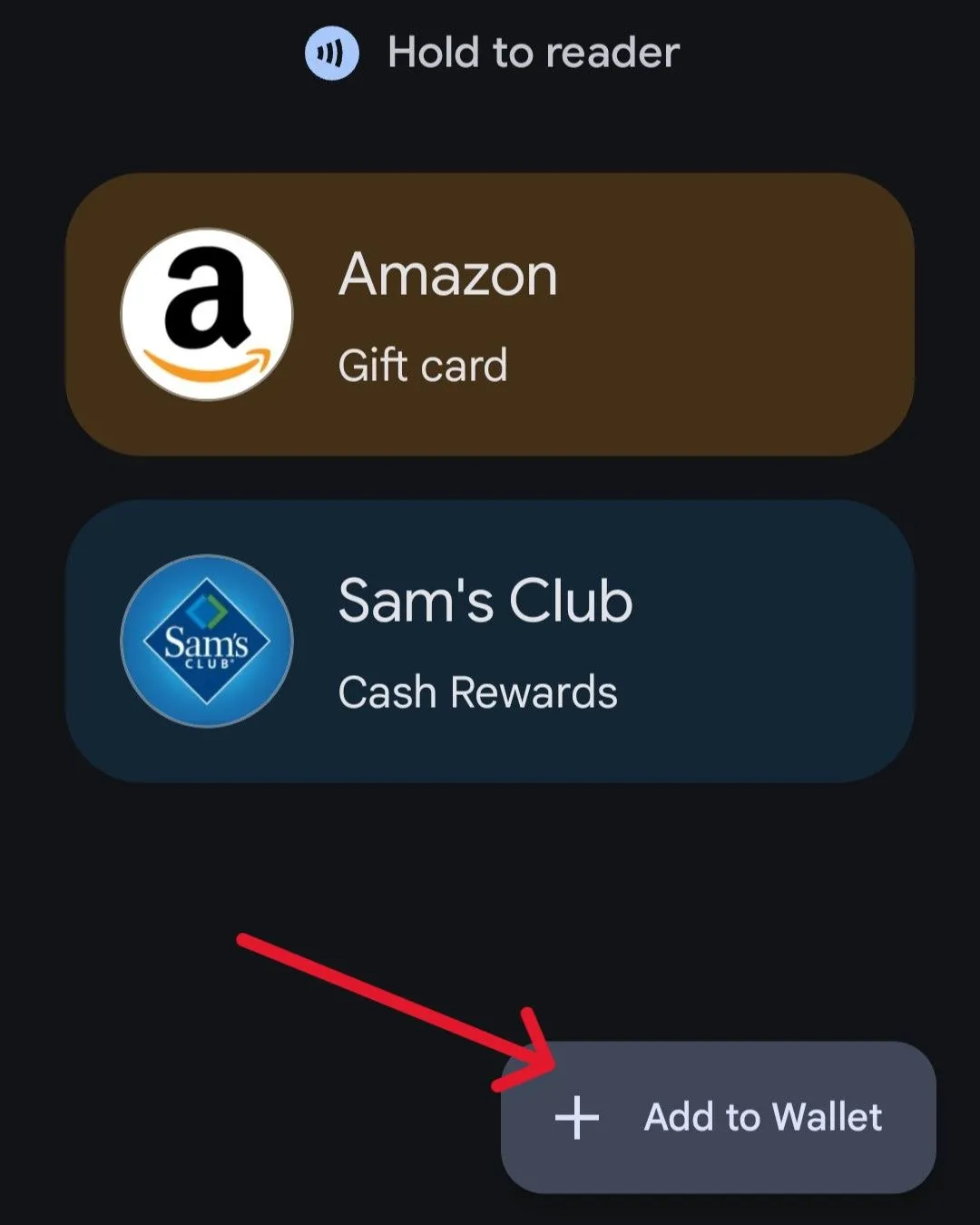 Nút Thêm vào Ví trong ứng dụng Google Wallet để bắt đầu thêm các loại thẻ