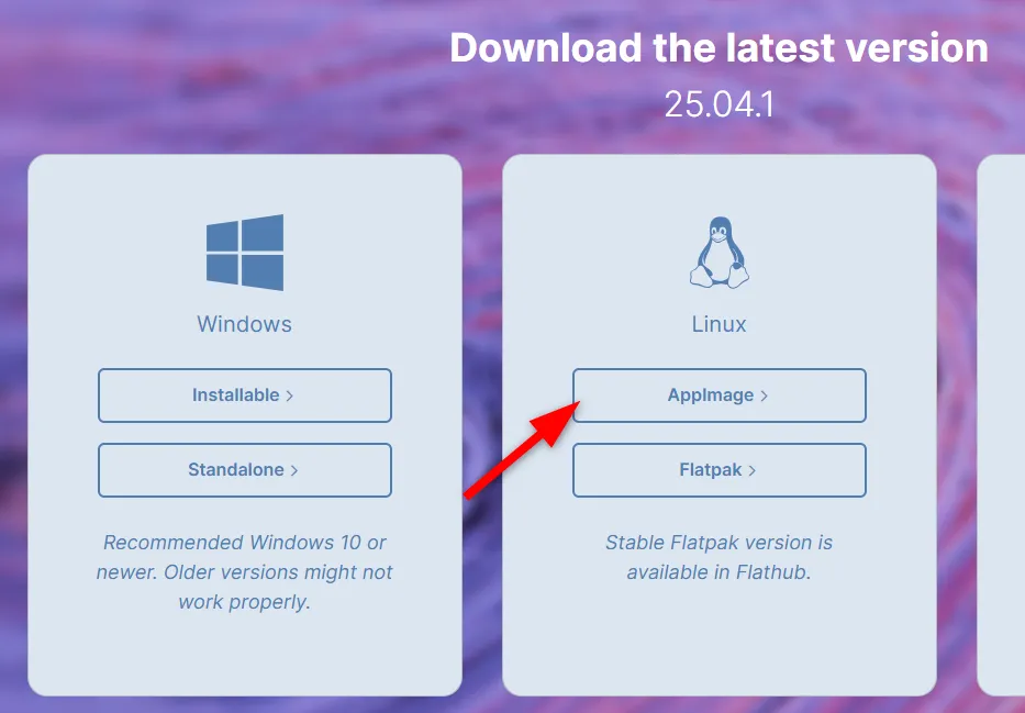 Quá trình tải về phiên bản AppImage mới nhất của Kdenlive cho Linux.