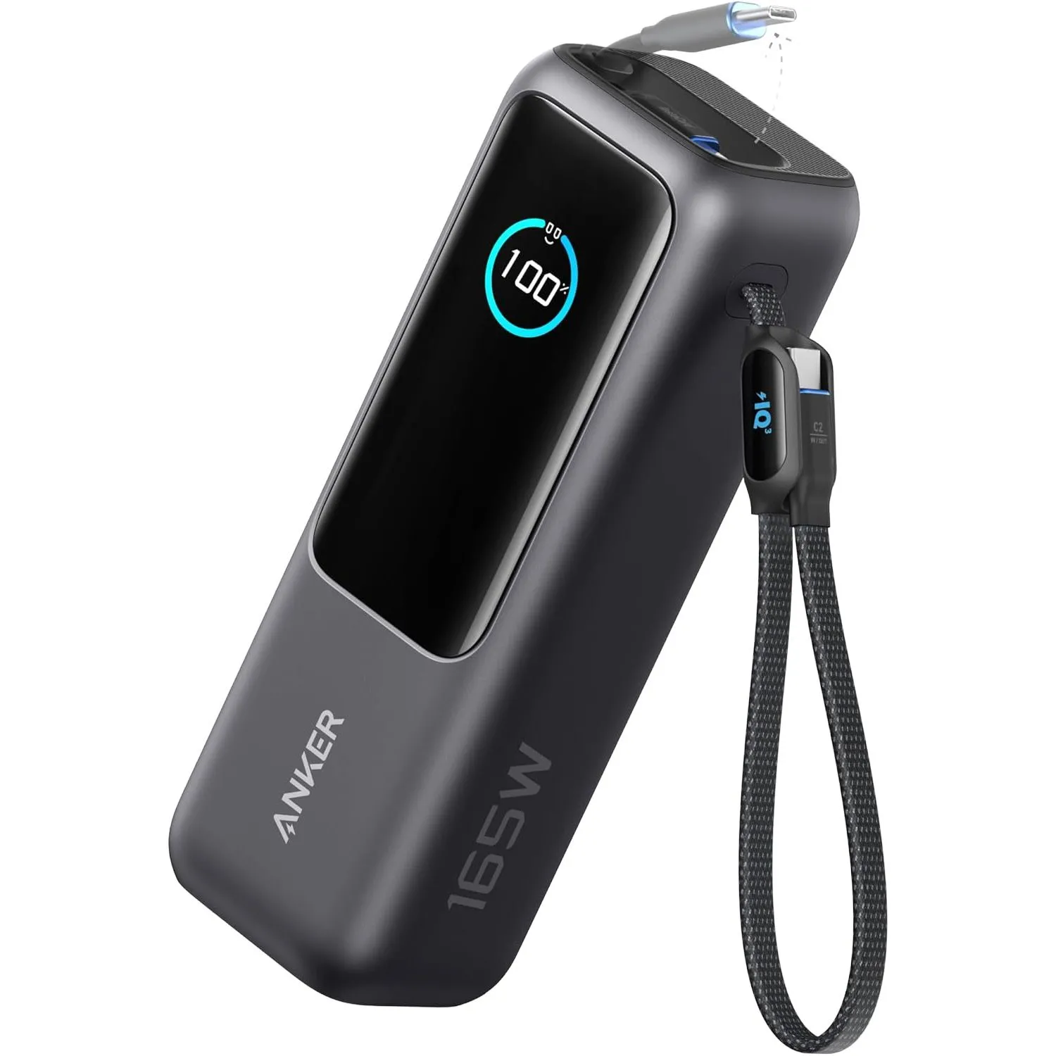 Sạc dự phòng Anker 25000mAh 165W với thiết kế gọn gàng và cáp sạc tích hợp