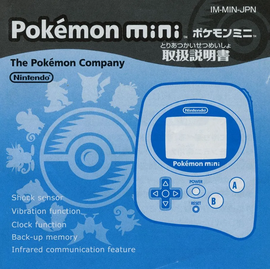 Sách hướng dẫn sử dụng console Pokémon Mini của Nintendo