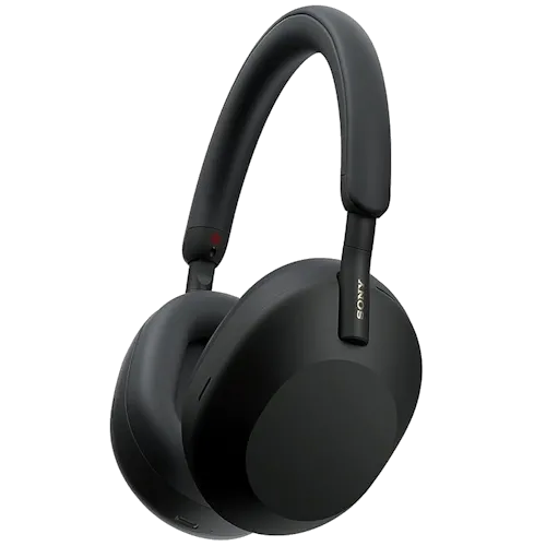 Tai nghe chống ồn Sony WH-1000XM5 màu bạc với thiết kế chụp tai sang trọng và công nghệ hàng đầu