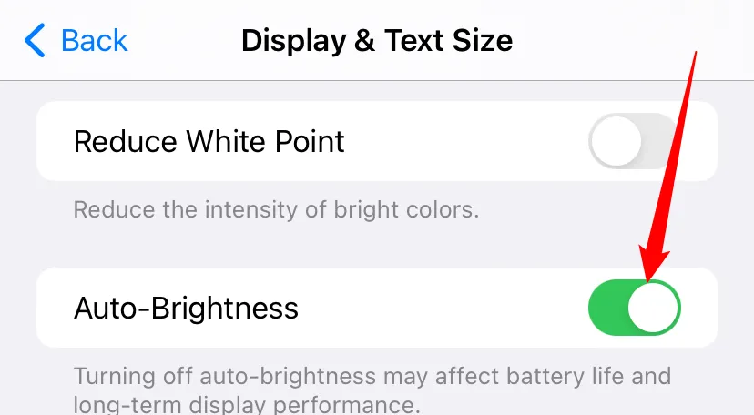 Tắt tùy chọn độ sáng tự động trên iPhone